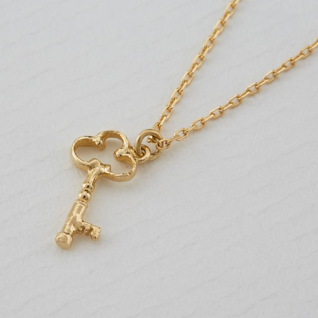 A.M. Teeny Tiny Garden Key Necklace 18ct Solid Gold
