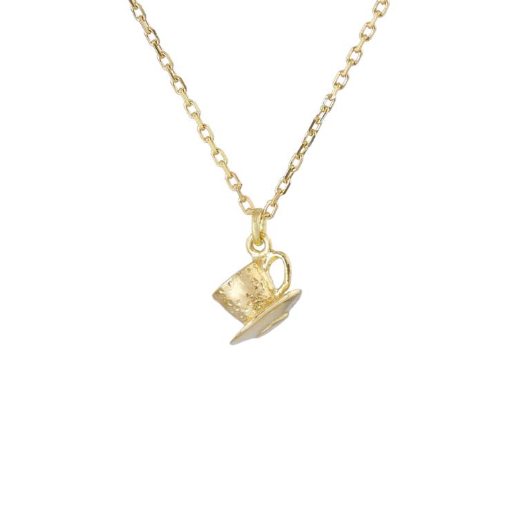 A.M. Teeny Tiny Cup & Saucer Necklace 18ct Solid Gold