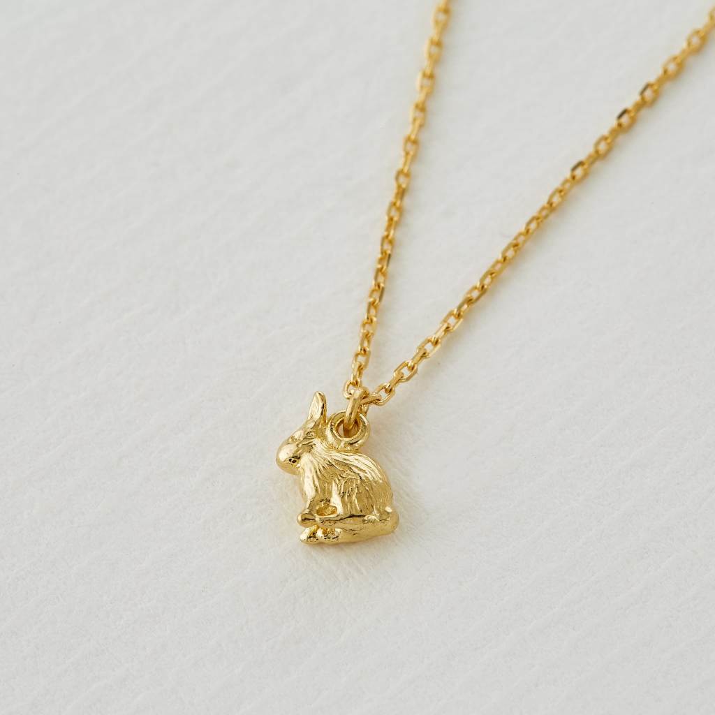 A.M. Teeny Tiny Rabbit Necklace 18ct Solid Gold