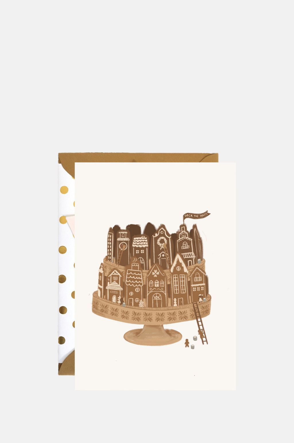 The First Snow Gingerbread Biscoff Cake Greetings Card.