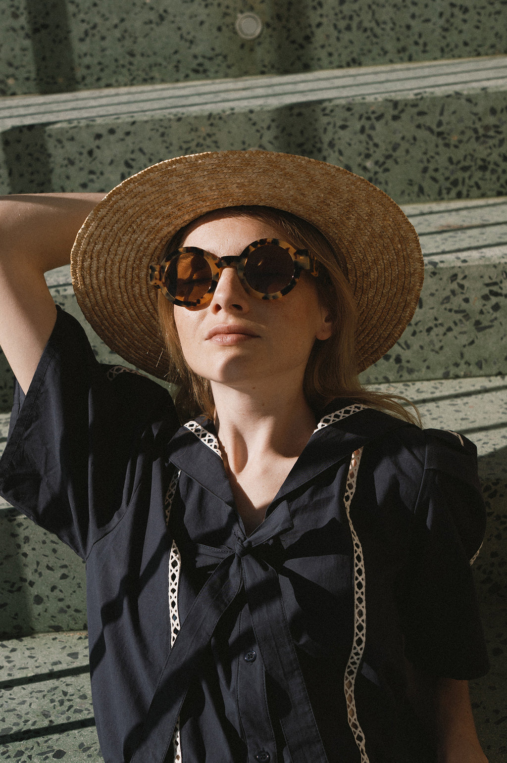 Sailor Neck Blouse Navy