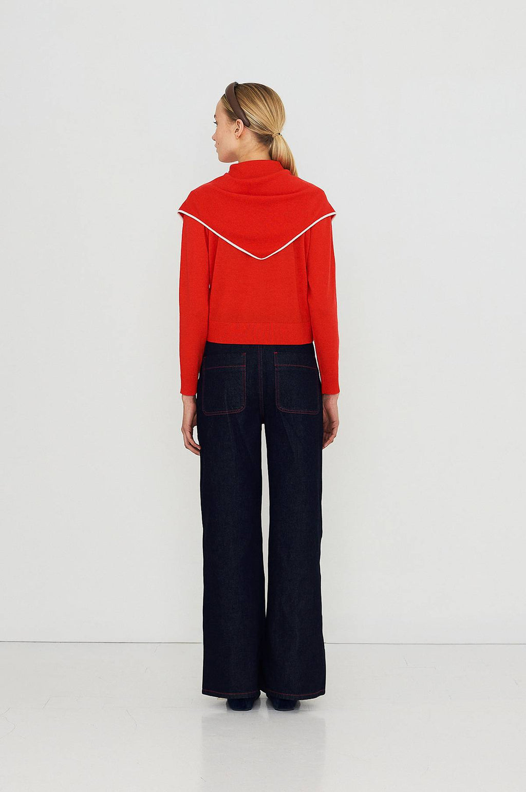 Scarf Neck Lara Cardigan Dark Red