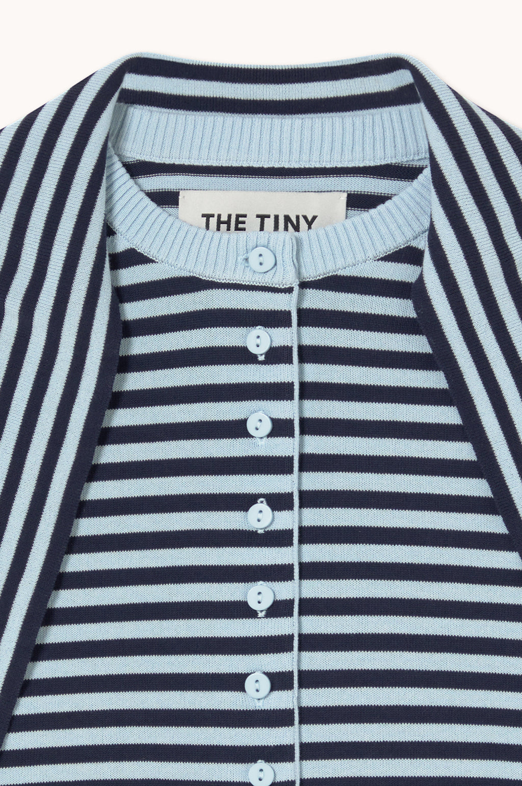 Striped Scarf Neck Lara Cardigan Pretty Blue/Navy