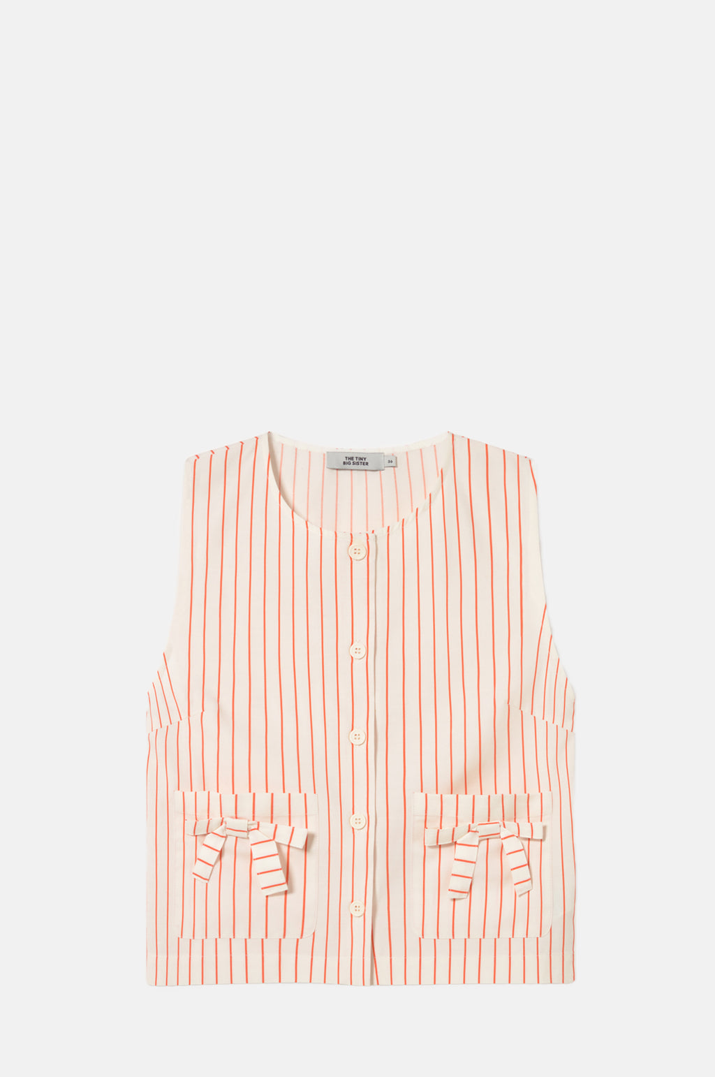 The Tiny Big Sister Thin Stripes Bow Vest.