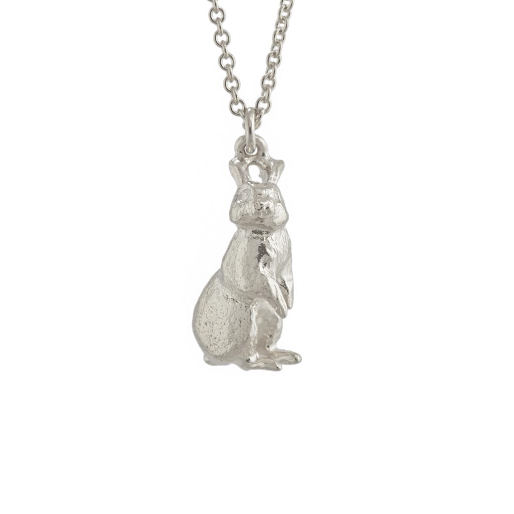 A.M. White Rabbit Necklace Silver