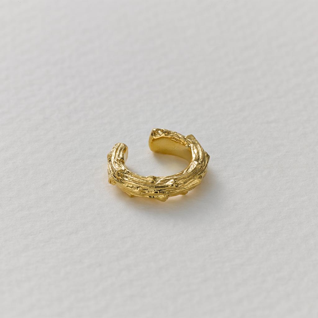 A.M. Pine Twig Earring Cuff Gold