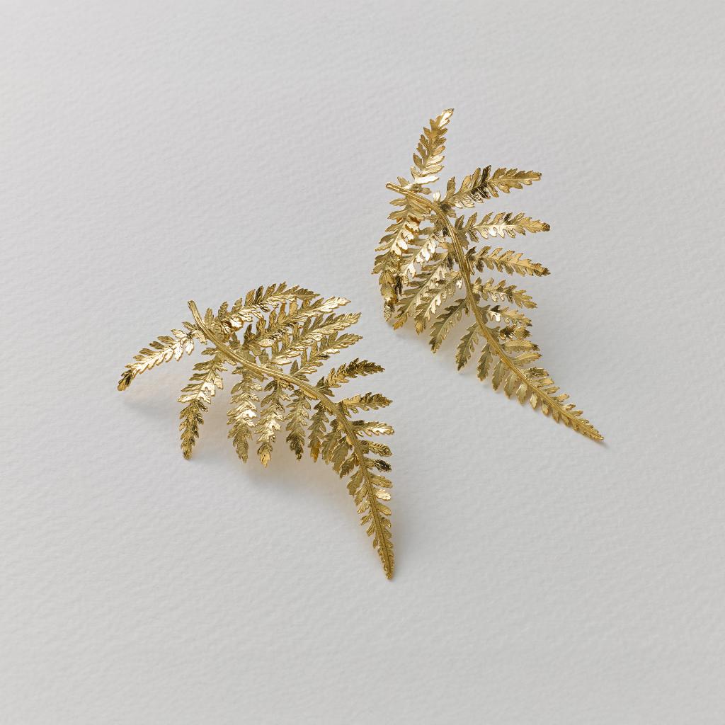 A.M. Statement Fern Earrings Gold