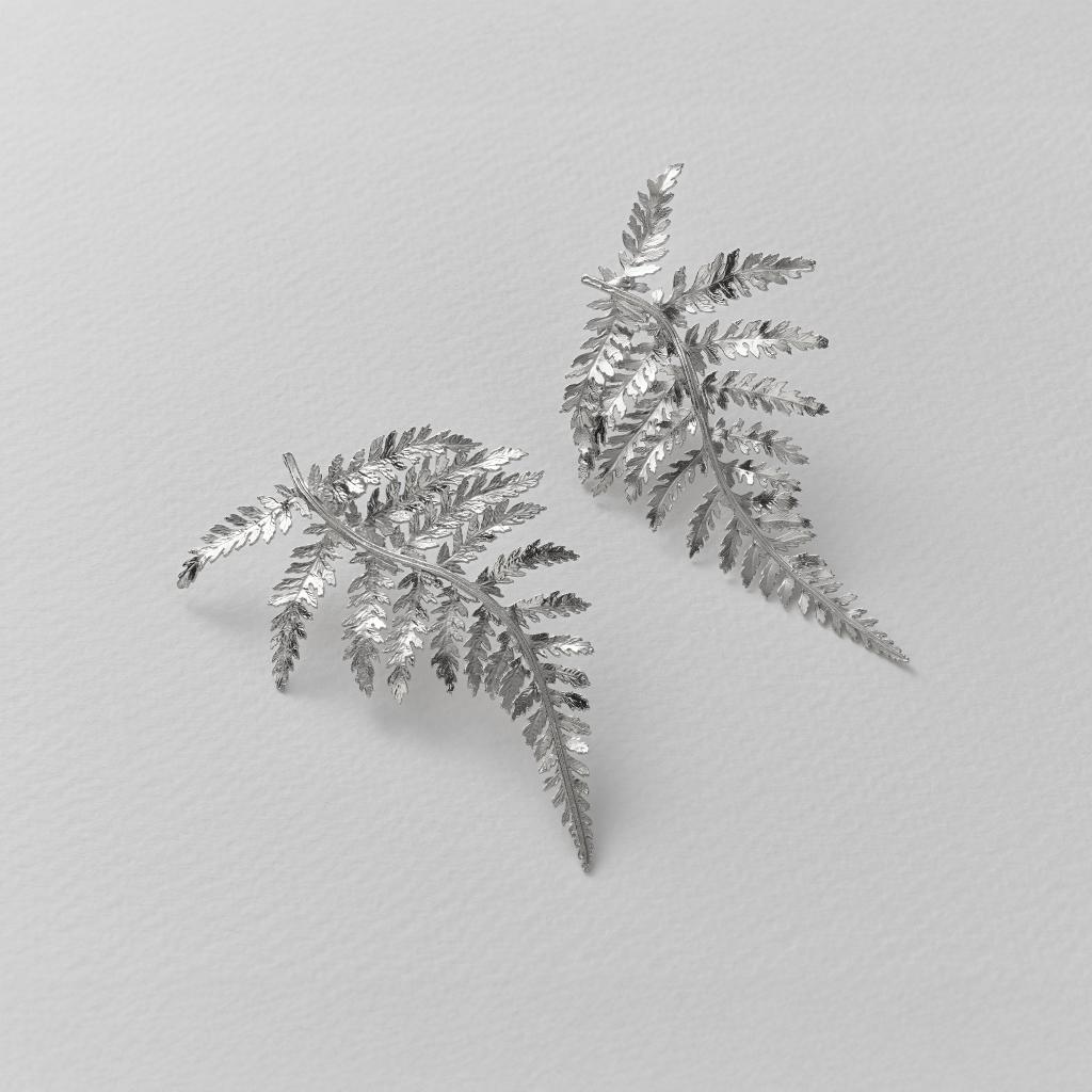A.M. Statement Fern Earrings Silver