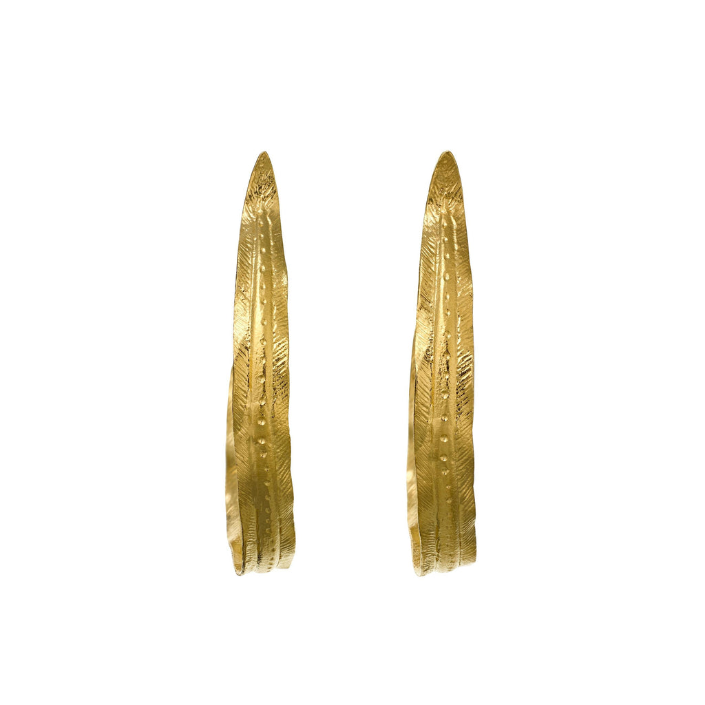 A.M. Silver Eel Hoop Earrings Gold