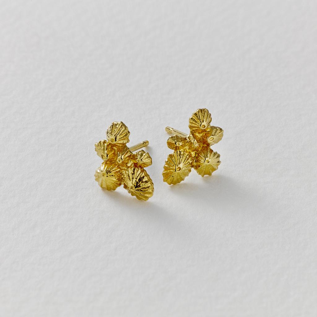 A.M. Limpet Cluster Stud Earrings Gold