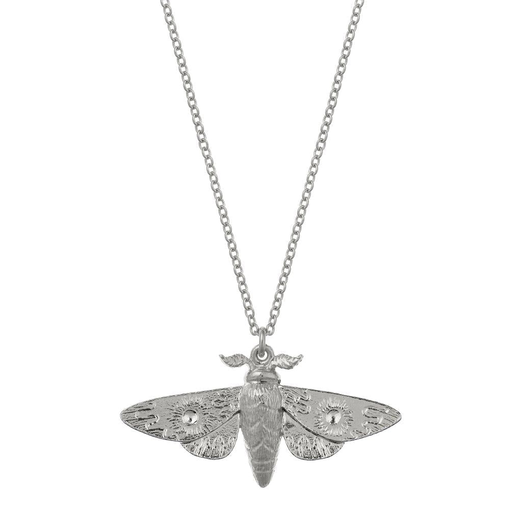 A.M. Moth Necklace Silver