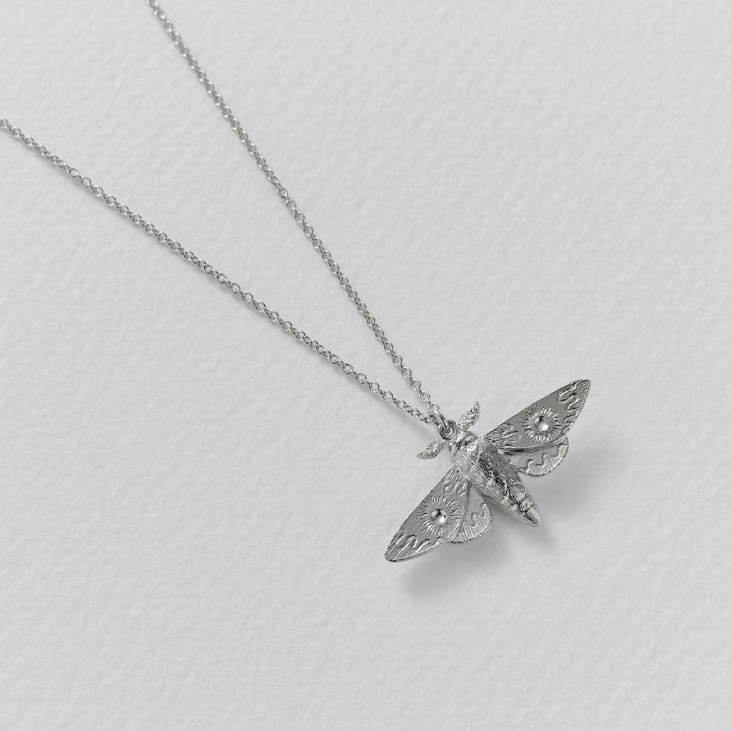 A.M. Moth Necklace Silver