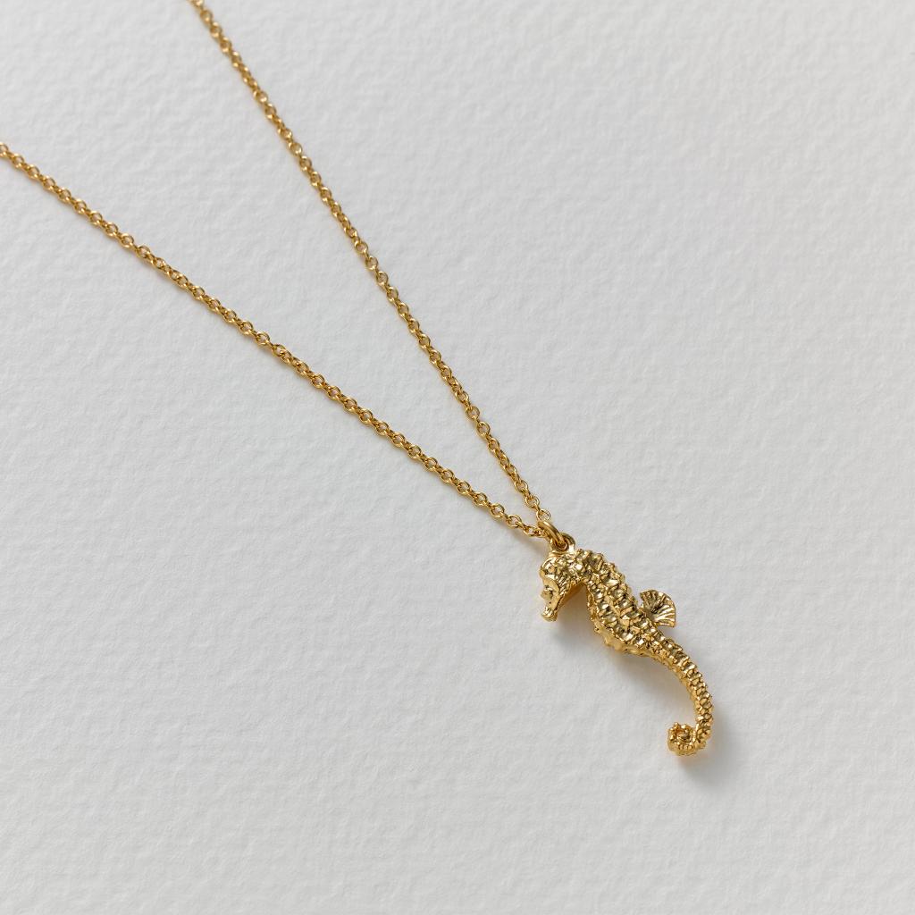 A.M. Seahorse Necklace Gold