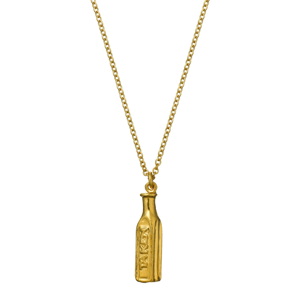 A.M. “Not To Be Taken” Poison Bottle Necklace Gold