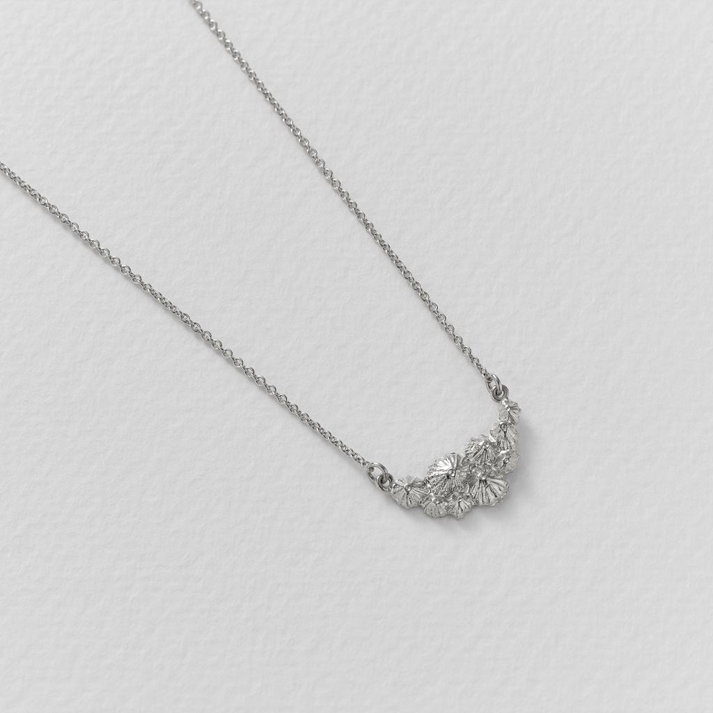A.M. Limpet Cluster Inline Necklace Silver