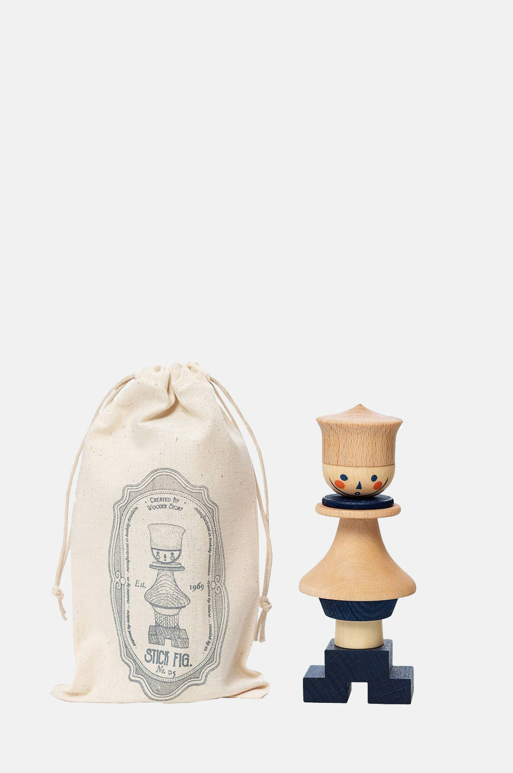 Wooden Story Stacking Toy Stick Fig No.05.