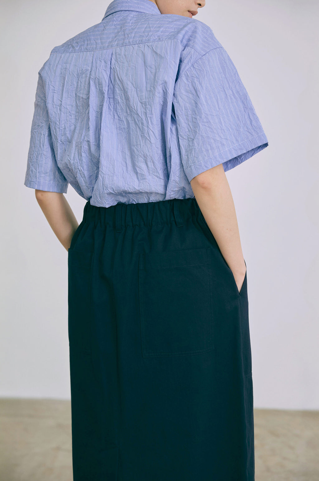 Shell Chino Skirt Navy