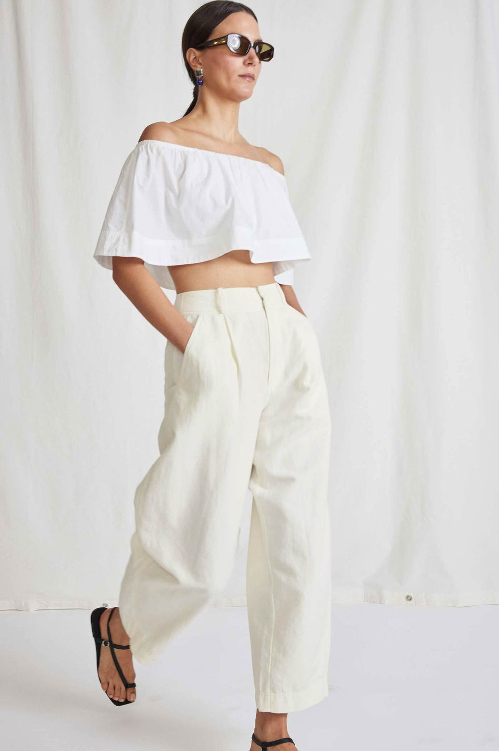 Bari Crop Trouser Cream