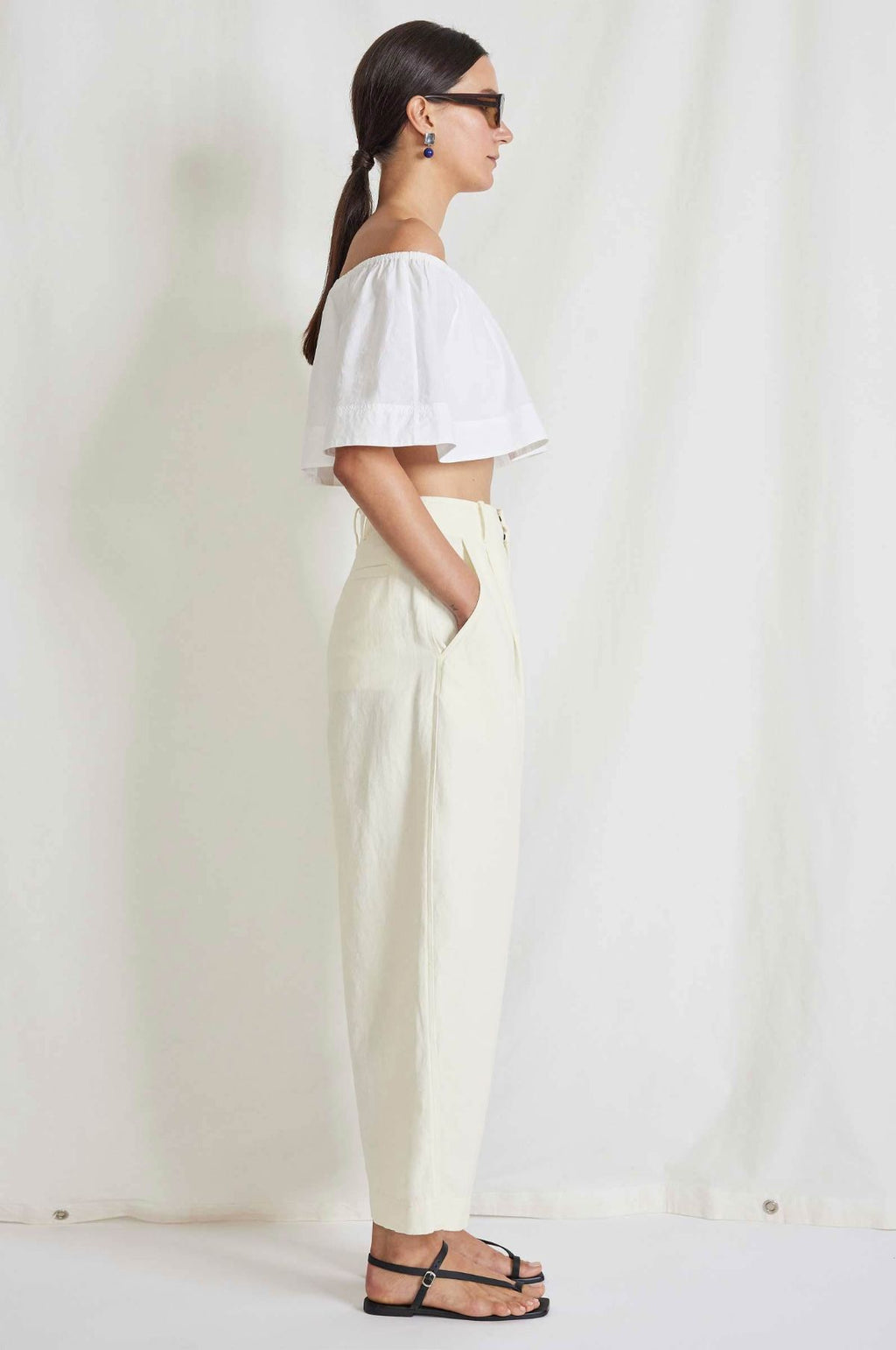 Bari Crop Trouser Cream