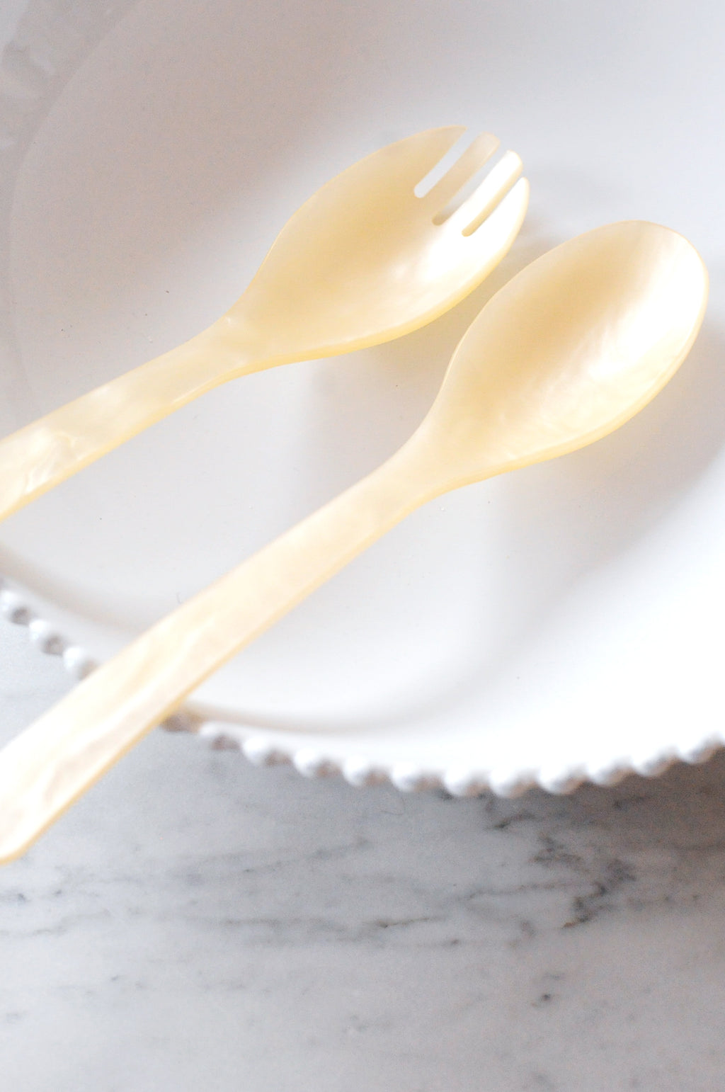 Salad Cutlery Set Cream