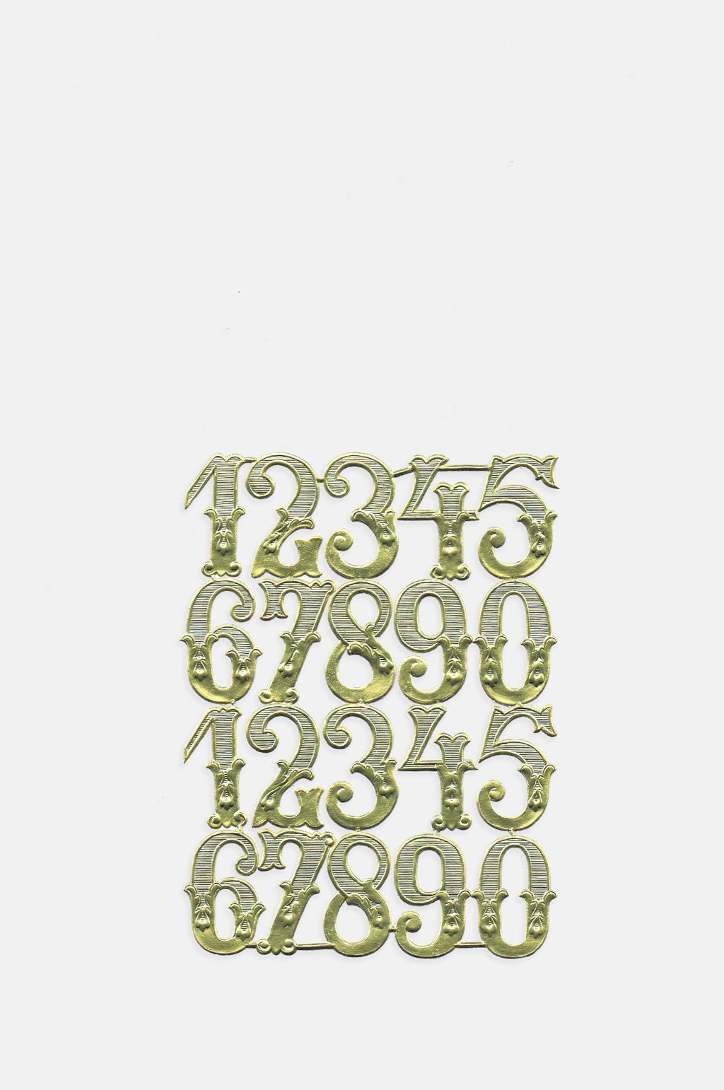 Dresden Number Assortment Gold 2 Sheets