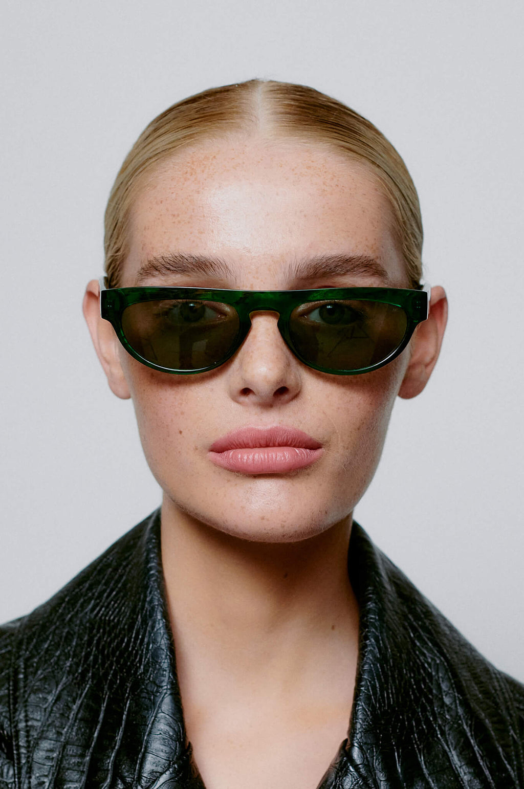 Jake Sunglasses Green Marble Transparent