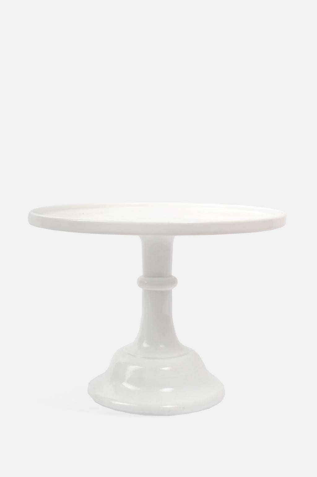 Mosser Glass moulded 12 inch milk white footed cake plate.