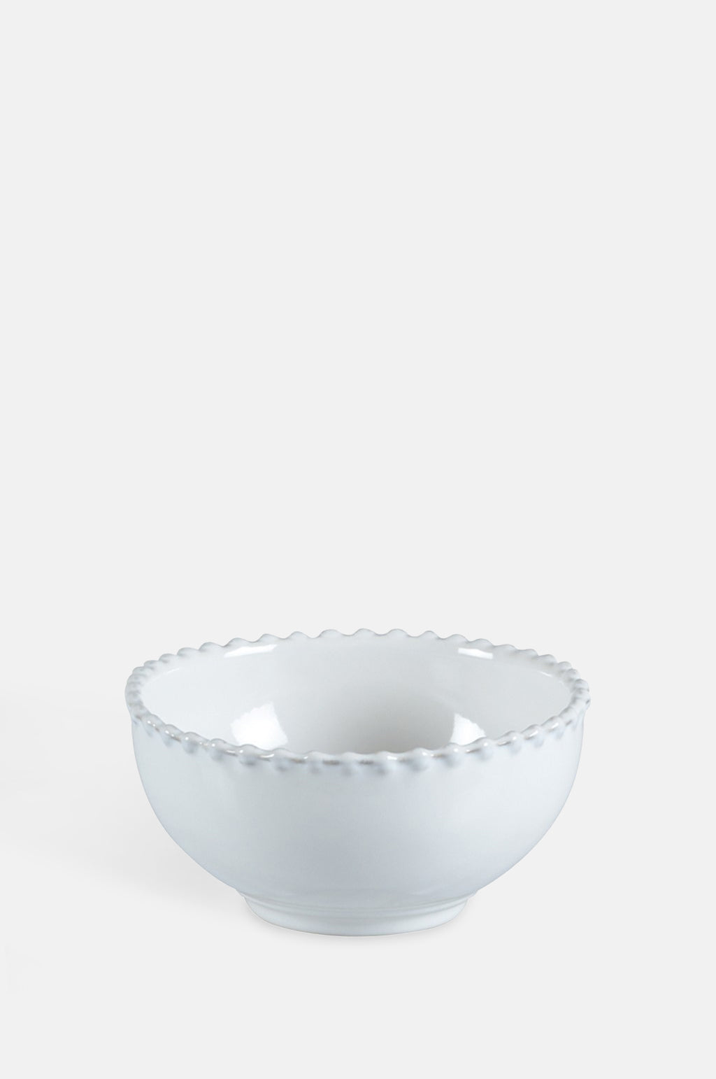 Costa Nova pearl white deep cereal bowl with pearl edging.