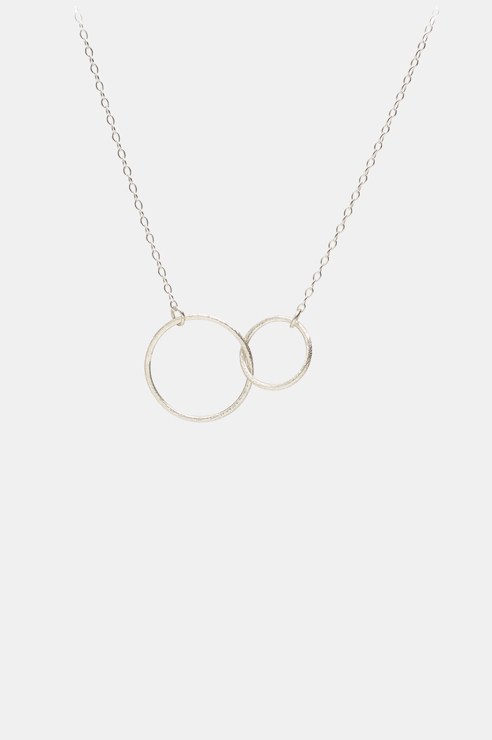 Double Plain Loop Silver Necklace