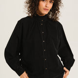 Soline Velvet Blouse Noir