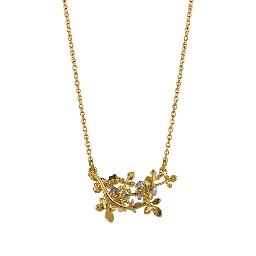 A.M. 40th Anniversary Inline Posy Necklace with Teeny Tiny Bee & Ruby