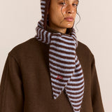 Tie Front Hood Blue & Choc Stripe