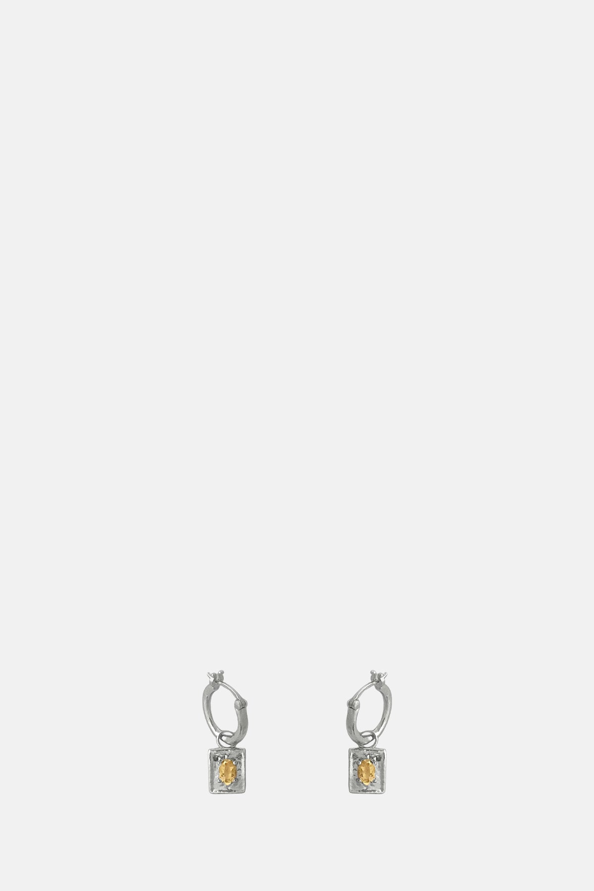 ABOAB Citrine Flash Silver Hoops.