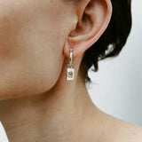 Citrine Flash Silver Hoops