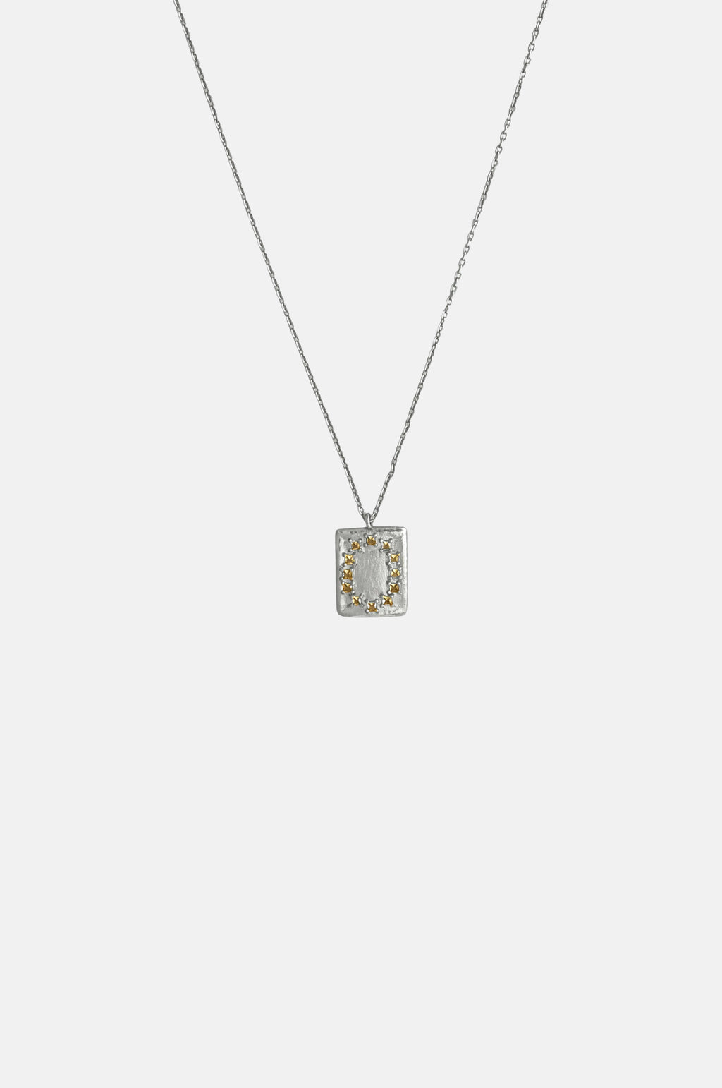 ABOAB Citrine L.B Clock Mini Pendant Silver Necklace.