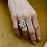 Citrine L.B. Clock Silver Ring