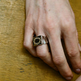 Citrine L.B. Clock Silver Ring