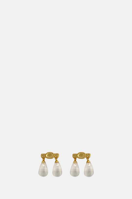 Clear Quartz Era Gold Earrings