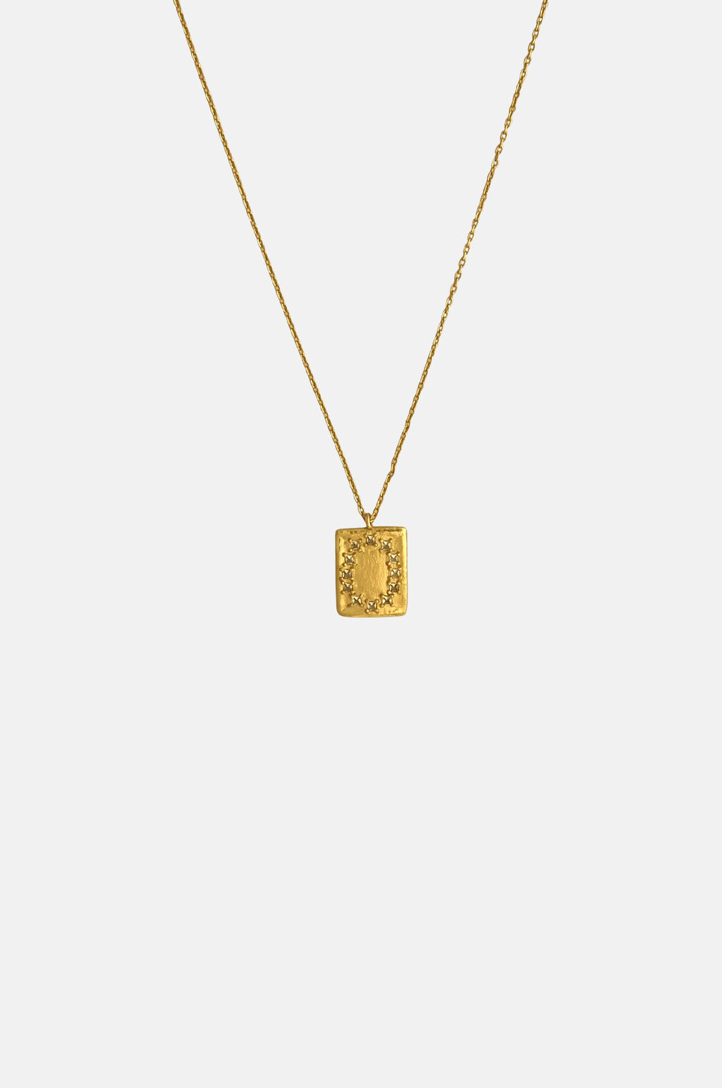 ABOAB Clear Quartz L.B Clock Mini Pendant Gold Necklace.