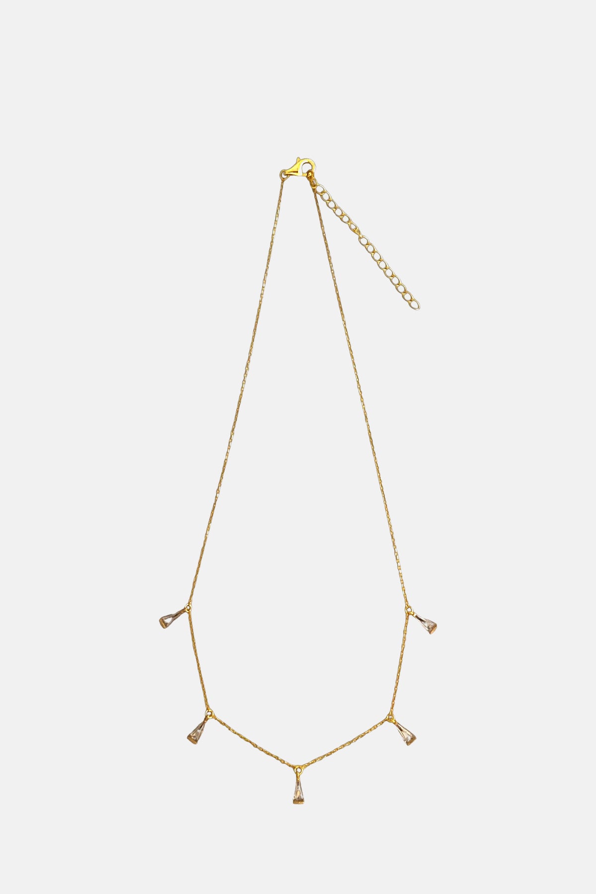 ABOAB Clear Quartz Quintet Gold Necklace.