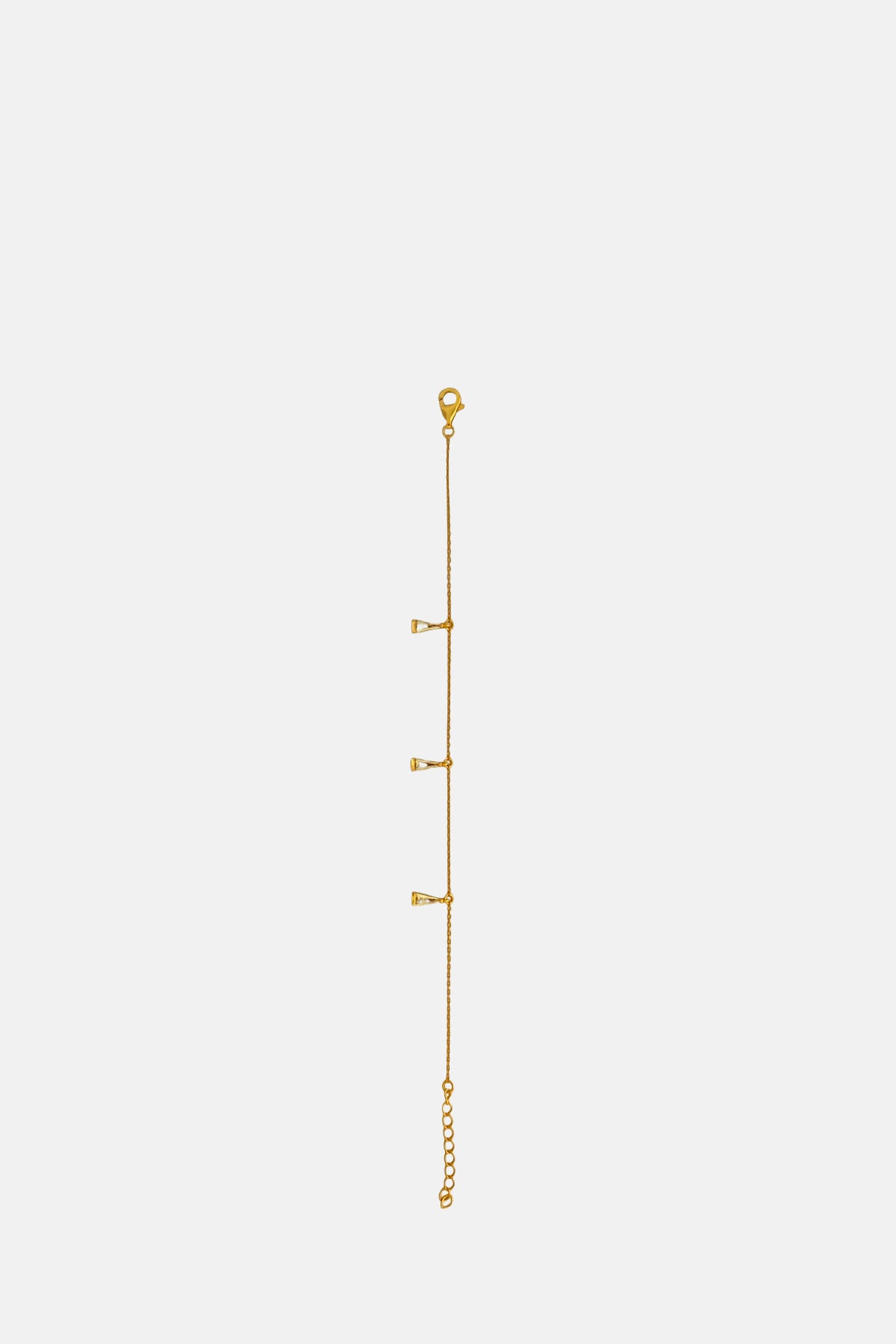 ABOAB Clear Quartz Triangle Trio Gold Bracelet.