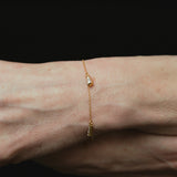 Clear Quartz Triangle Trio Gold Bracelet