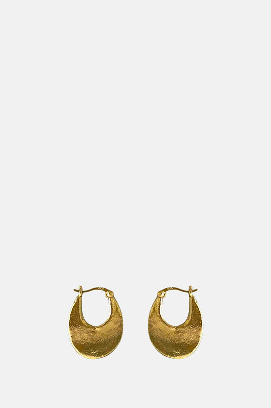 Oval Round Hole Gold Hoops