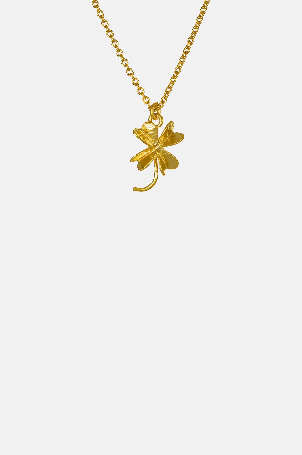 Alex Monroe Baby Lucky Clover Necklace Gold.