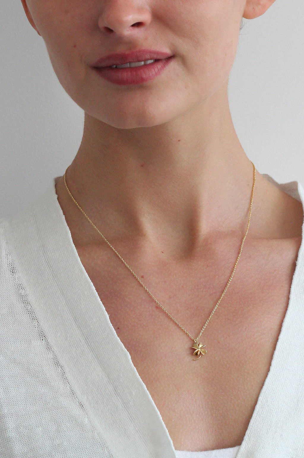 Baby Lucky Clover Necklace Gold