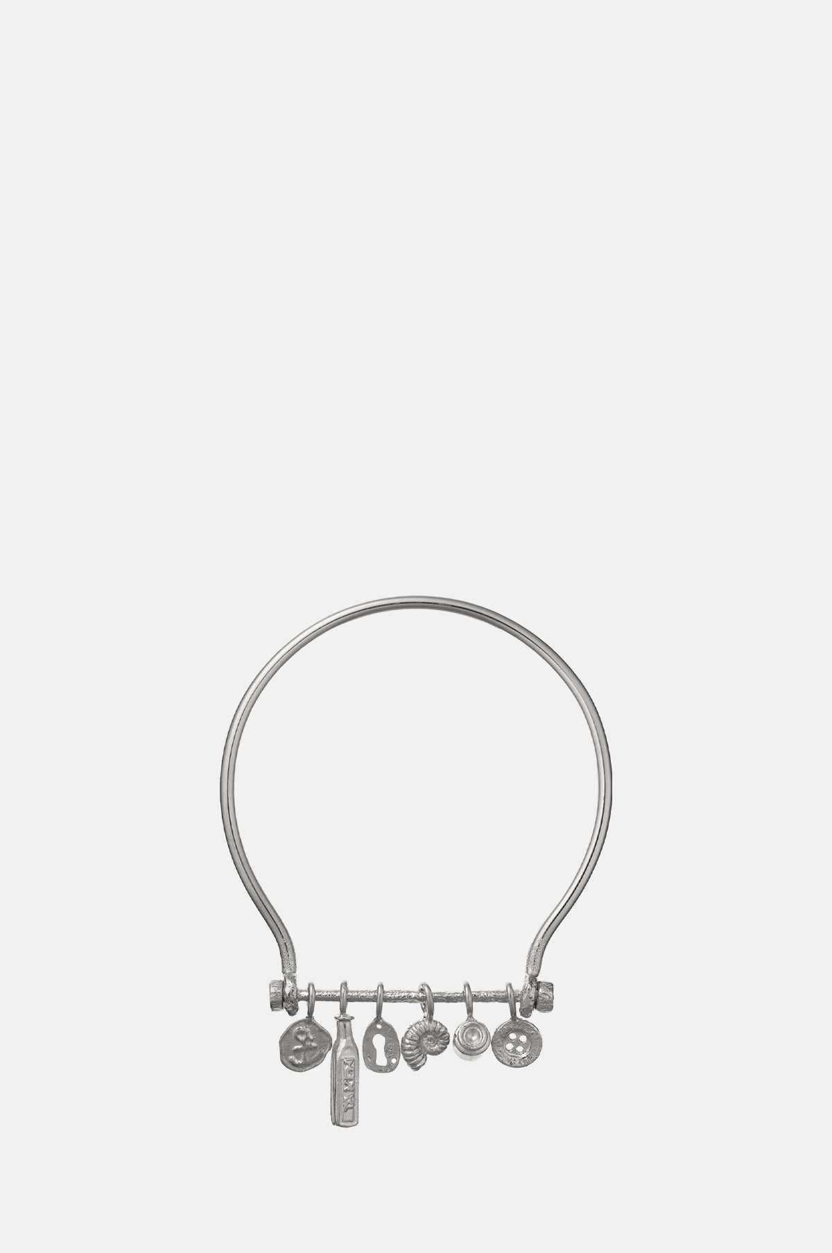 Alex Monroe Boatyard Bangle with Mudlark Charms Silver.