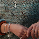 Boatyard Bangle with Mudlark Charms Silver