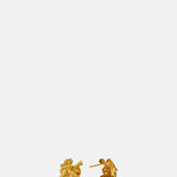 Alex Monroe Chard Leafy Hoop Earrings Gold.