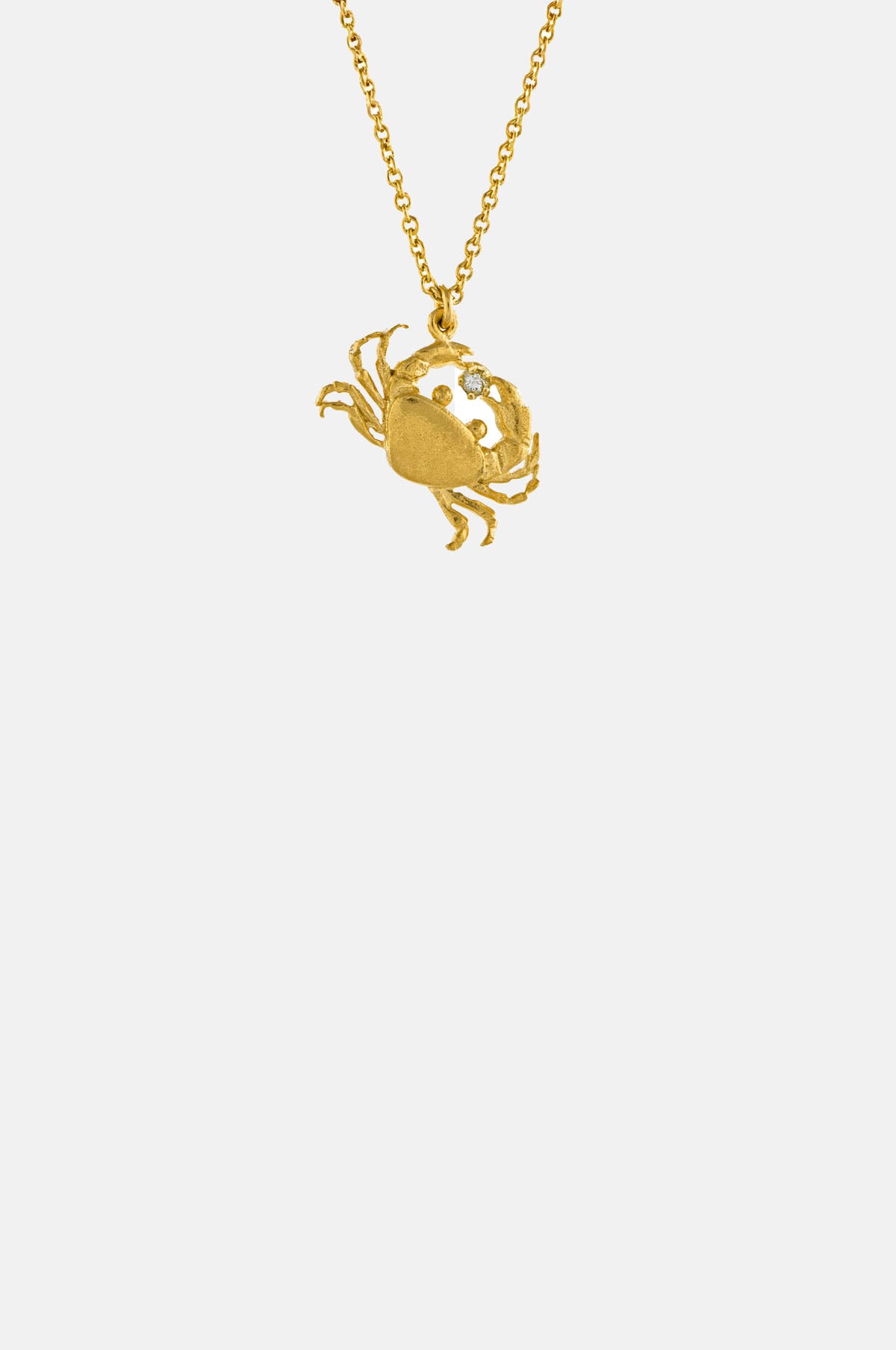 Alex Monroe Cheeky Crab Necklace with Diamond Gold.