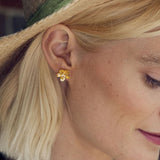 Citrine Buttercup Earrings Gold